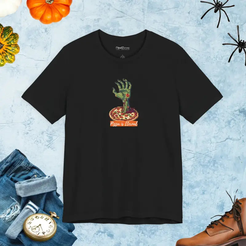 Zombie Hand Coming Pizza Unisex Jersey Short Sleeve Tee - DipaliZ
