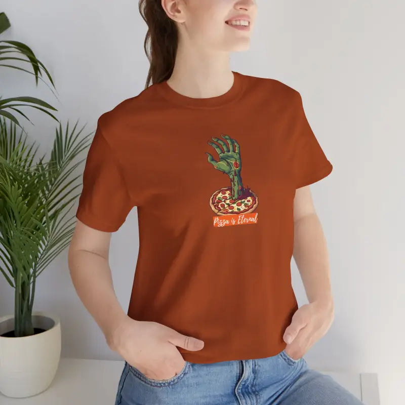 Zombie Hand Coming Pizza Unisex Jersey Short Sleeve Tee - DipaliZ