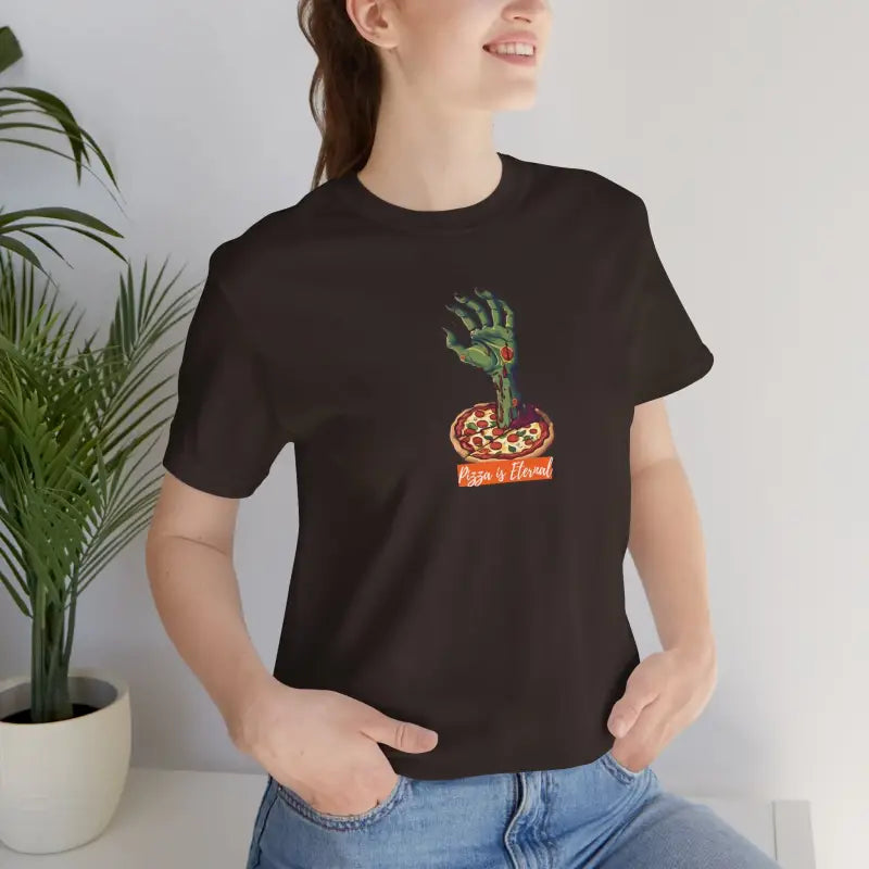 Zombie Hand Coming Pizza Unisex Jersey Short Sleeve Tee - DipaliZ