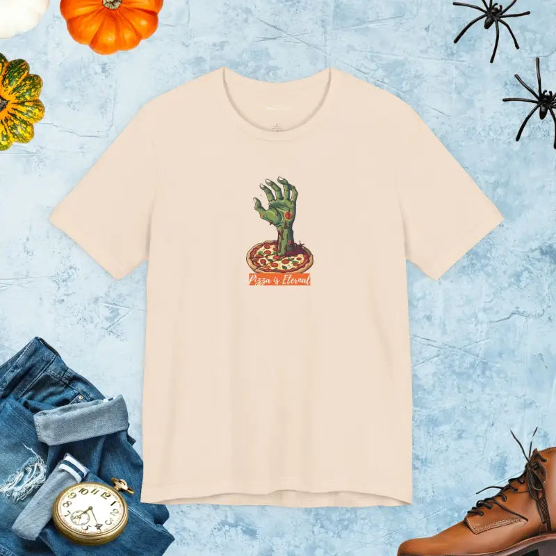 Zombie Hand Coming Pizza Unisex Jersey Short Sleeve Tee - DipaliZ