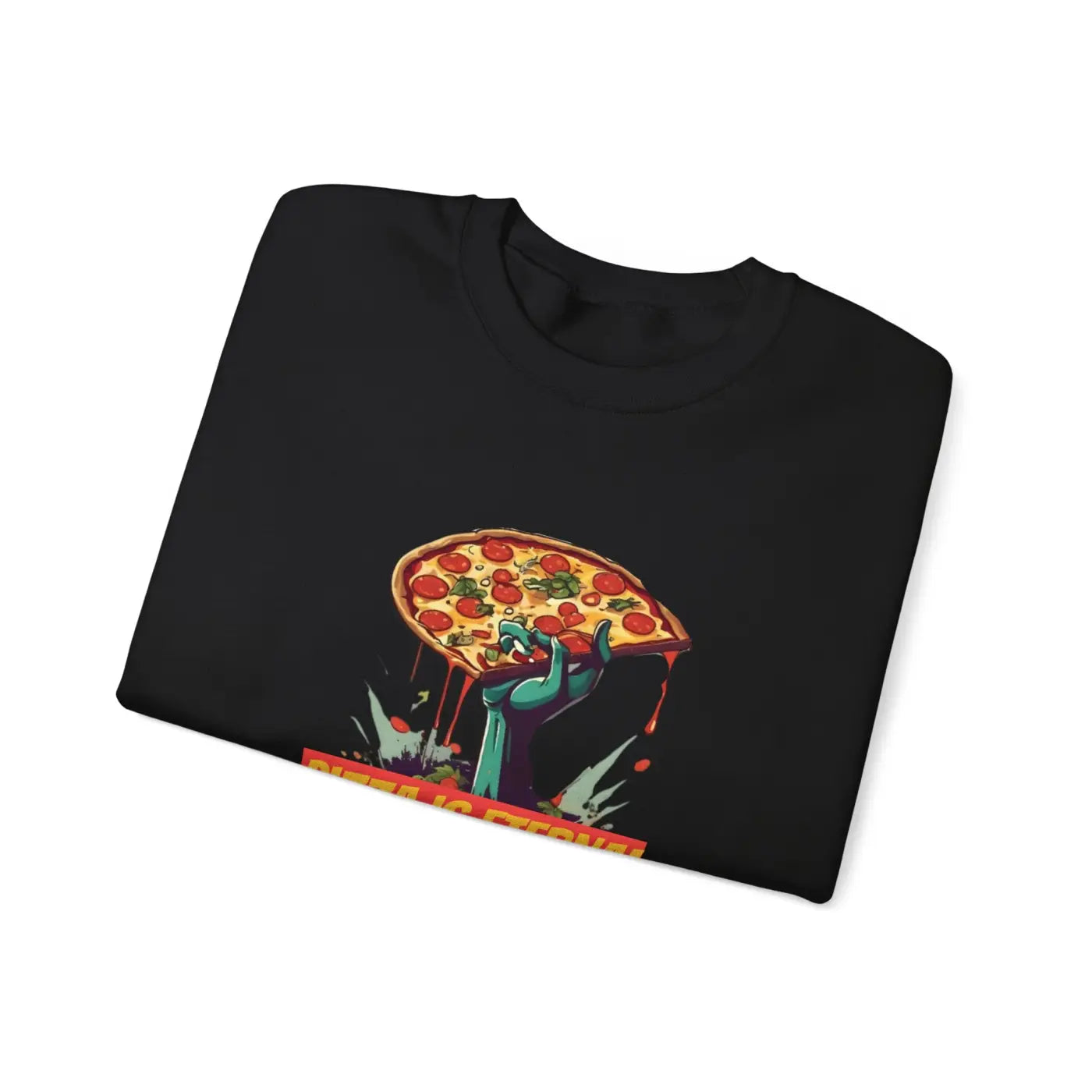 Zombie Pizza Crewneck Sweatshirt - Heavy Blend Comfort - DipaliZ