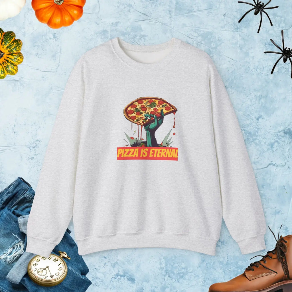 Zombie Pizza Crewneck Sweatshirt - Heavy Blend Comfort - DipaliZ