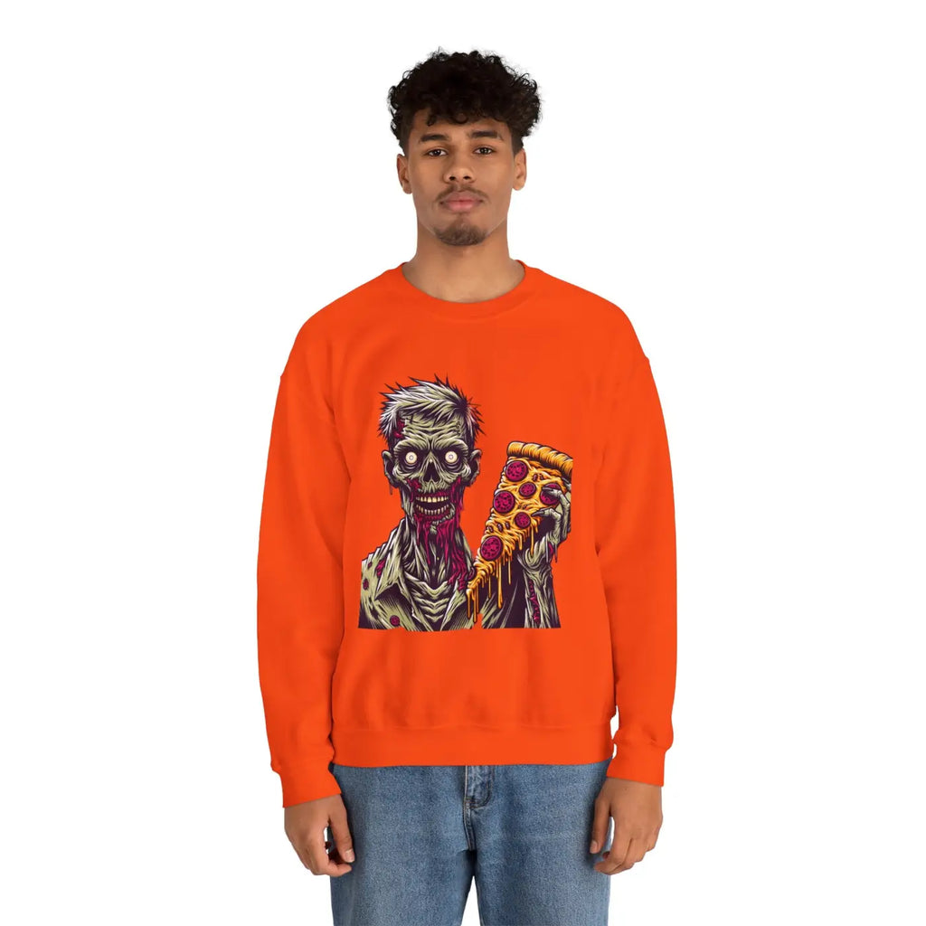Zombie Pizza Unisex Heavy Blend Crewneck Sweatshirt - DipaliZ