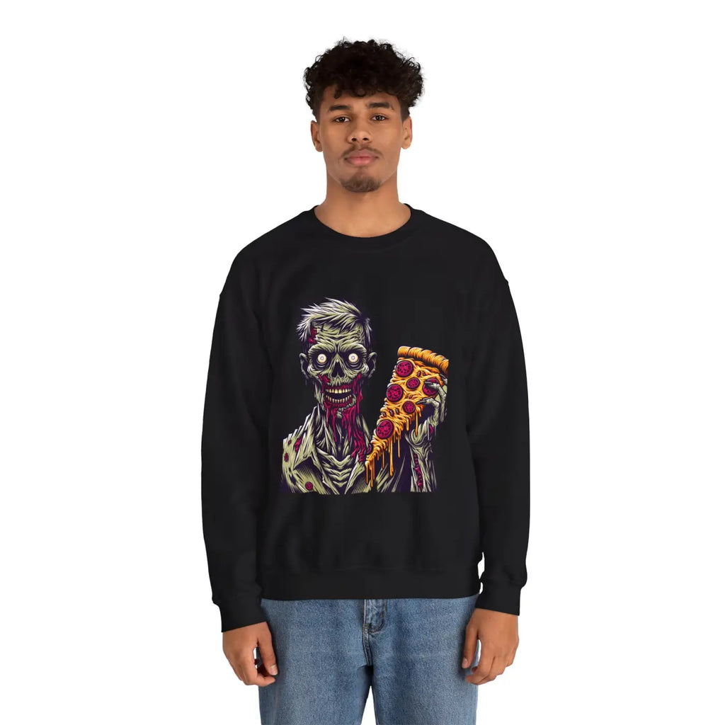 Zombie Pizza Unisex Heavy Blend Crewneck Sweatshirt - DipaliZ